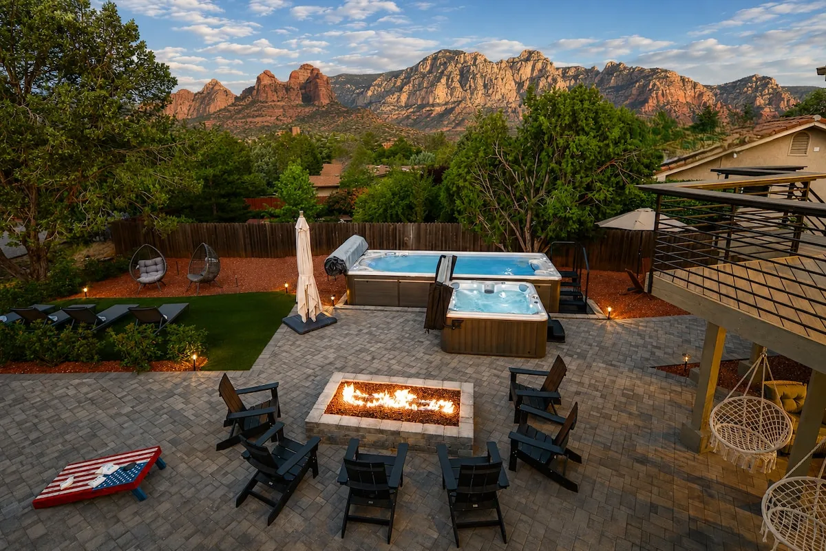 Red Rock views and amazing central location to walk into Uptown. Enjoy the backyard with heated Swimspa Pool, Hot Tub and relaxing jumbo Firepit. Gameroom opens to lower patio and top deck offer BBQ, seating and views.